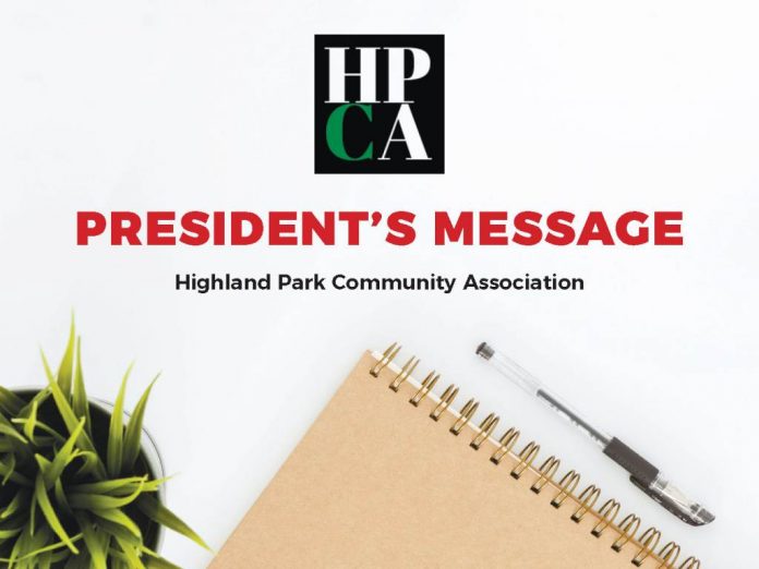 Presidents Message Highland Park