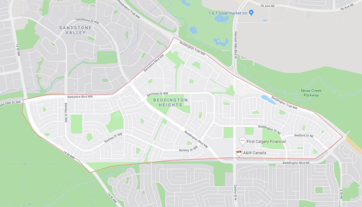 Google Map of Beddington_Heights, Calgary, AB