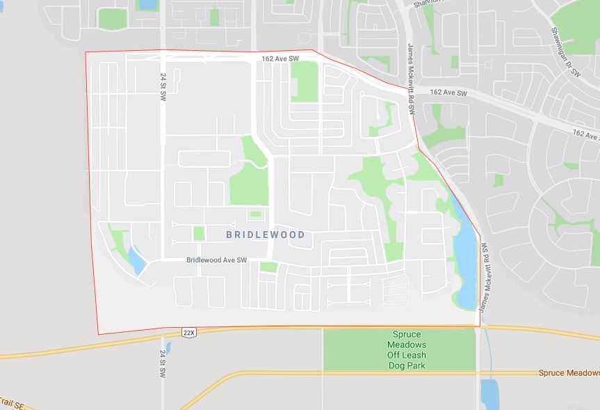Google Map of Bridlewood, Calgary, AB