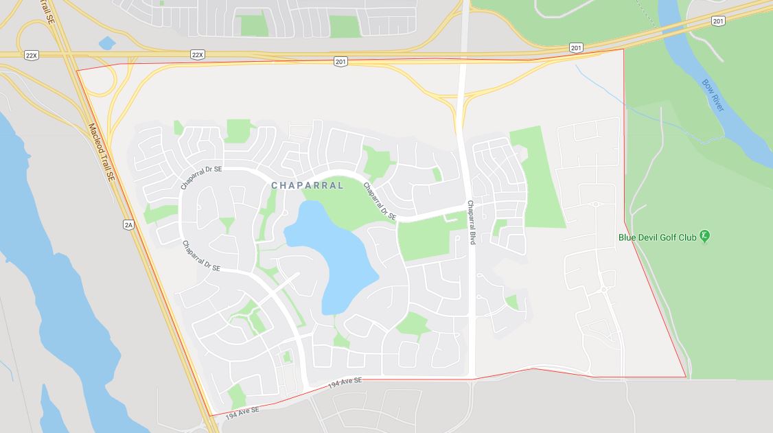 Google Map of Chaparral, Calgary, AB