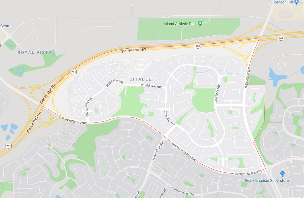 Google Map of Citadel, Calgary, AB