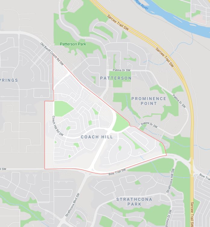 Google Map of Coach Hill, Calgary, AB