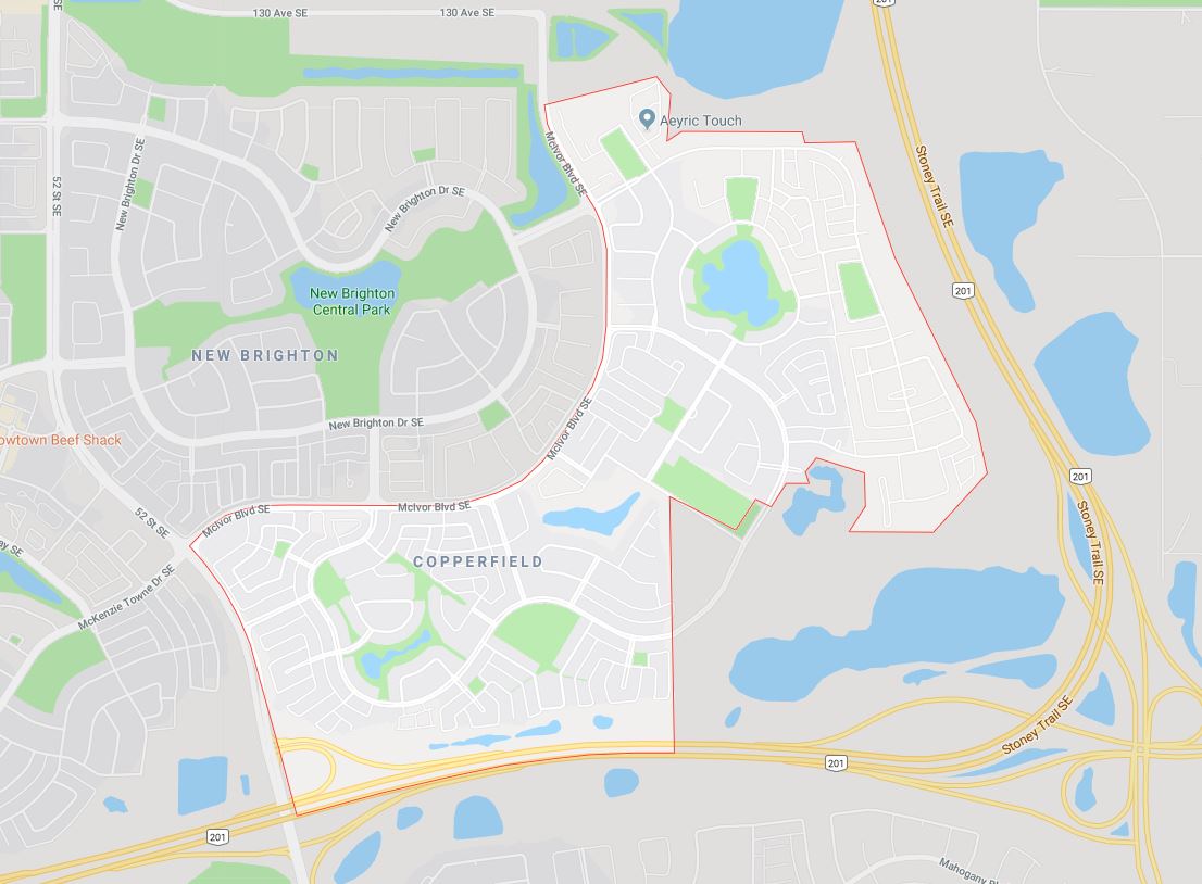 Google Map of Copperfield, Calgary, AB