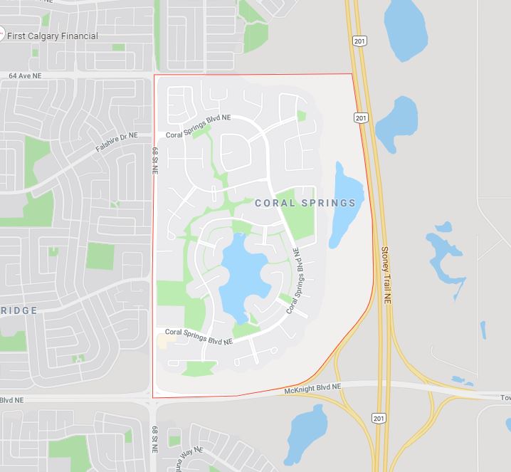 Google Map of Coral_Springs_Community, Calgary, AB