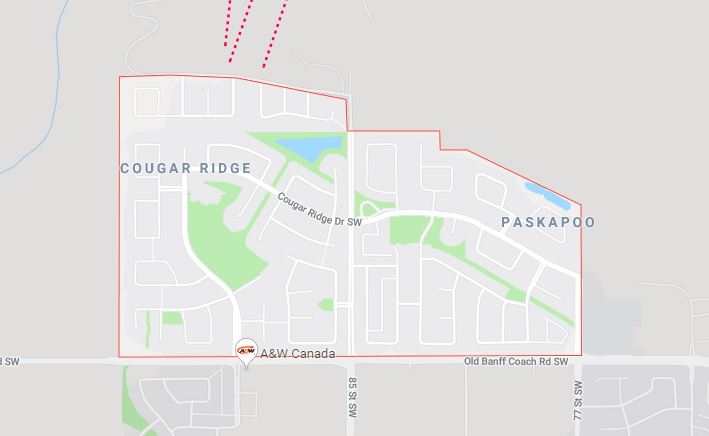 Google Map of Cougar_Ridge, Calgary, AB