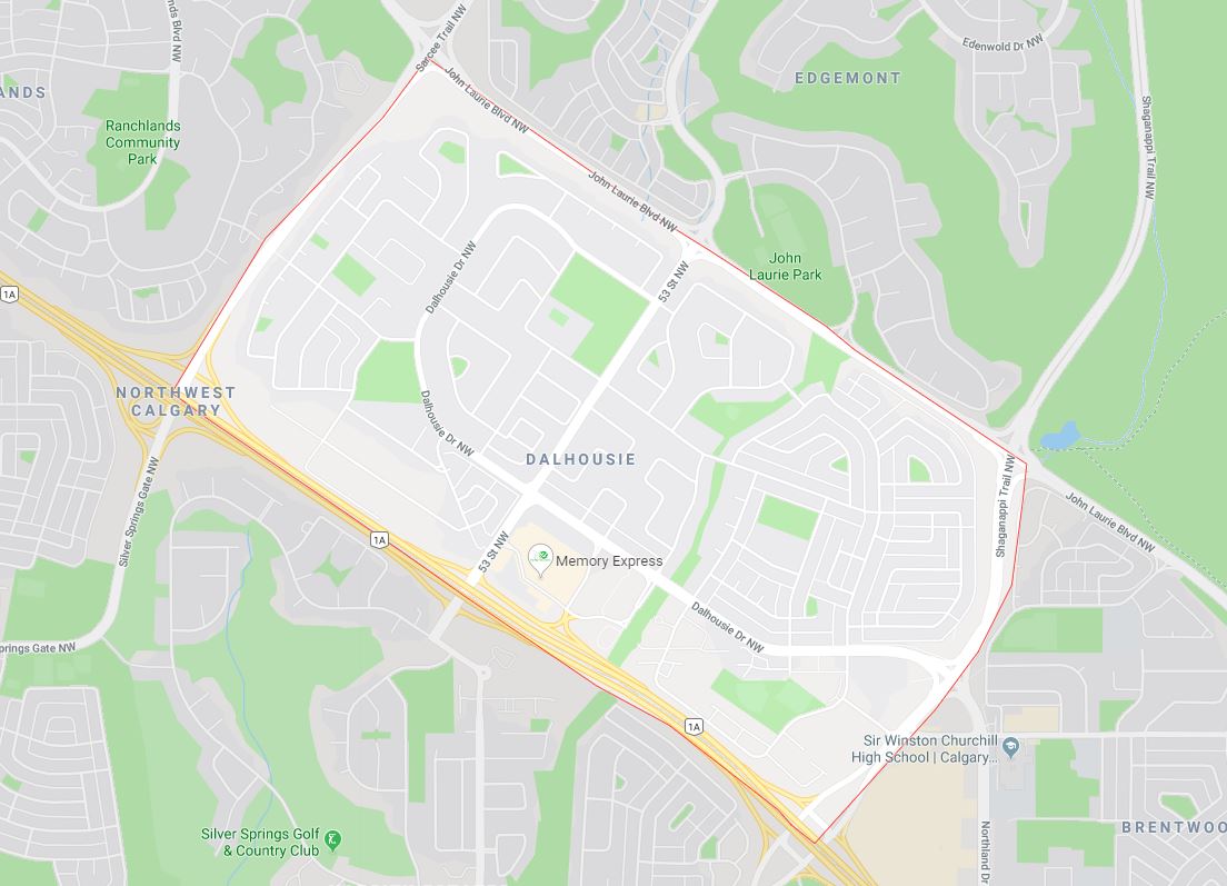 Google Map of Dalhousie, Calgary, AB