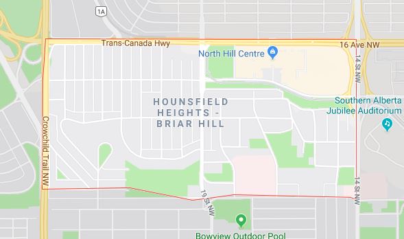 Google Map of Hounsfield_Heights_Briar_Hill, Calgary, AB