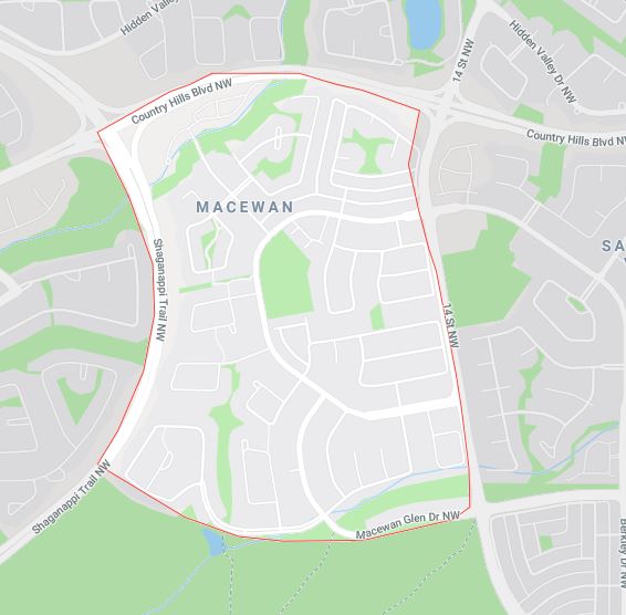 Google Map of MacEwan_Glen, Calgary, AB