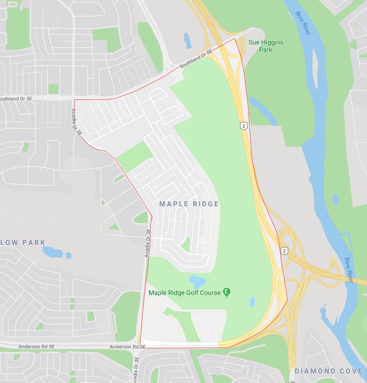 Google Map of Maple_Ridge, Calgary, AB