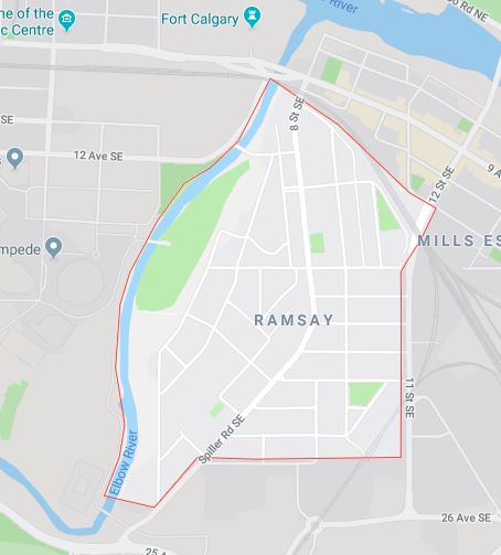 Google Map of Ramsay, Calgary, AB