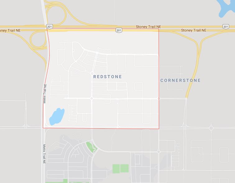 Google Map of Redstone, Calgary, AB