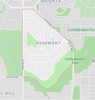 Google Map of Rosemont, Calgary, AB