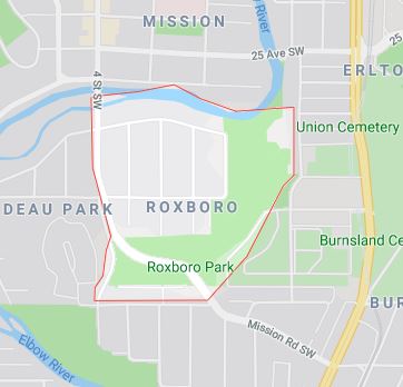 Google Map of Roxboro, Calgary, AB