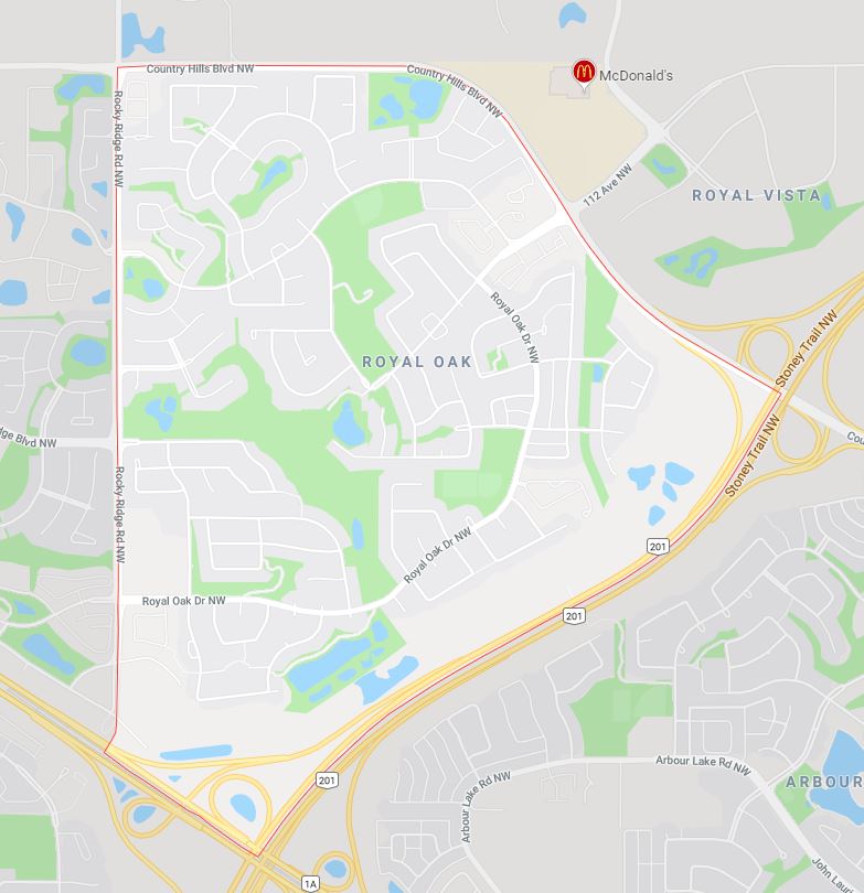 Google Map of Royal_Oak, Calgary, AB