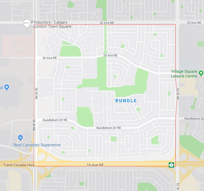 Google Map of Rundle, Calgary, AB