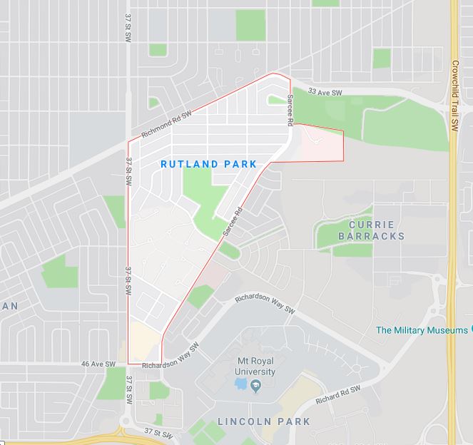 Google Map of Rutland Park, Calgary, AB