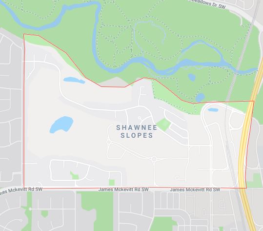 Google Map of Shawnee Slopes, Calgary, AB