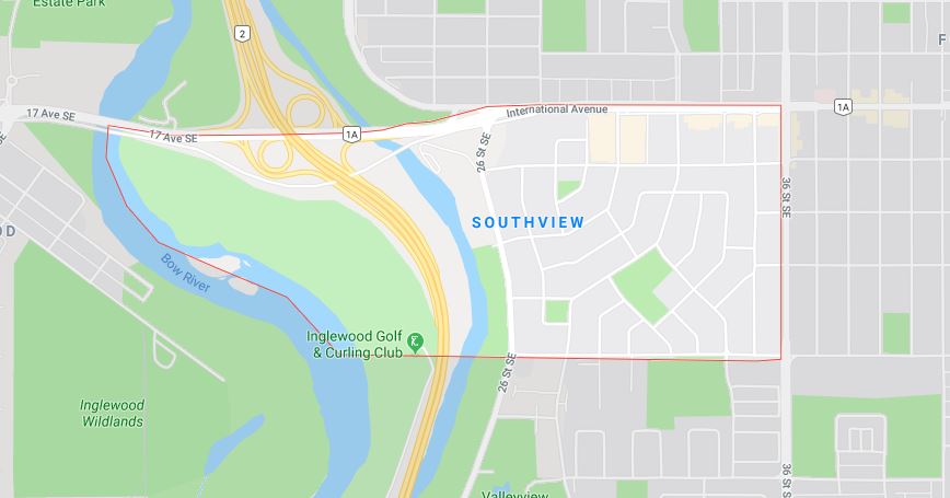 Google Map of Southview, Calgary, AB