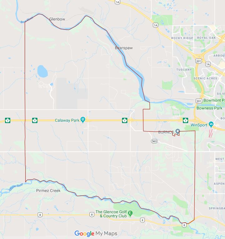 Google Map of Springbank, Calgary, AB