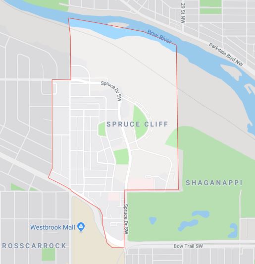 Google Map of Spruce_Cliff, Calgary, AB