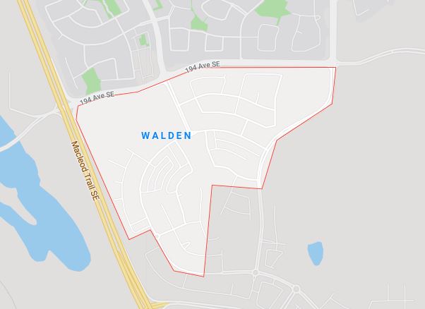 Google Map of Walden, Calgary, AB