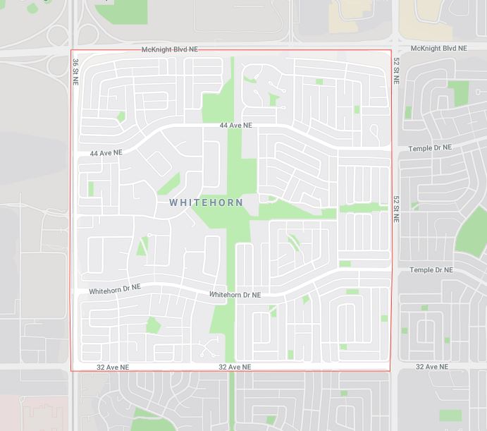 Google Map of Whitehorn, Calgary, AB