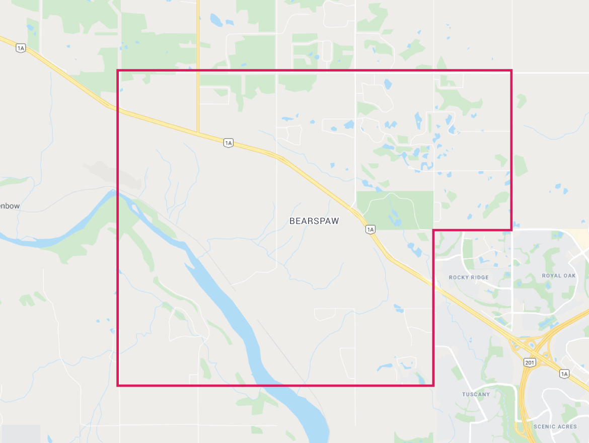 Google Map of Bearspaw, Calgary, AB
