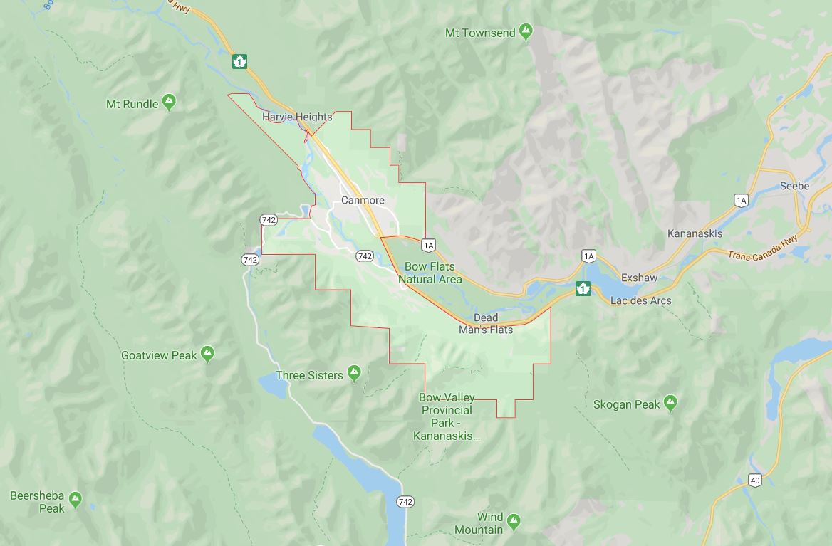 Google Map of Canmore, AB
