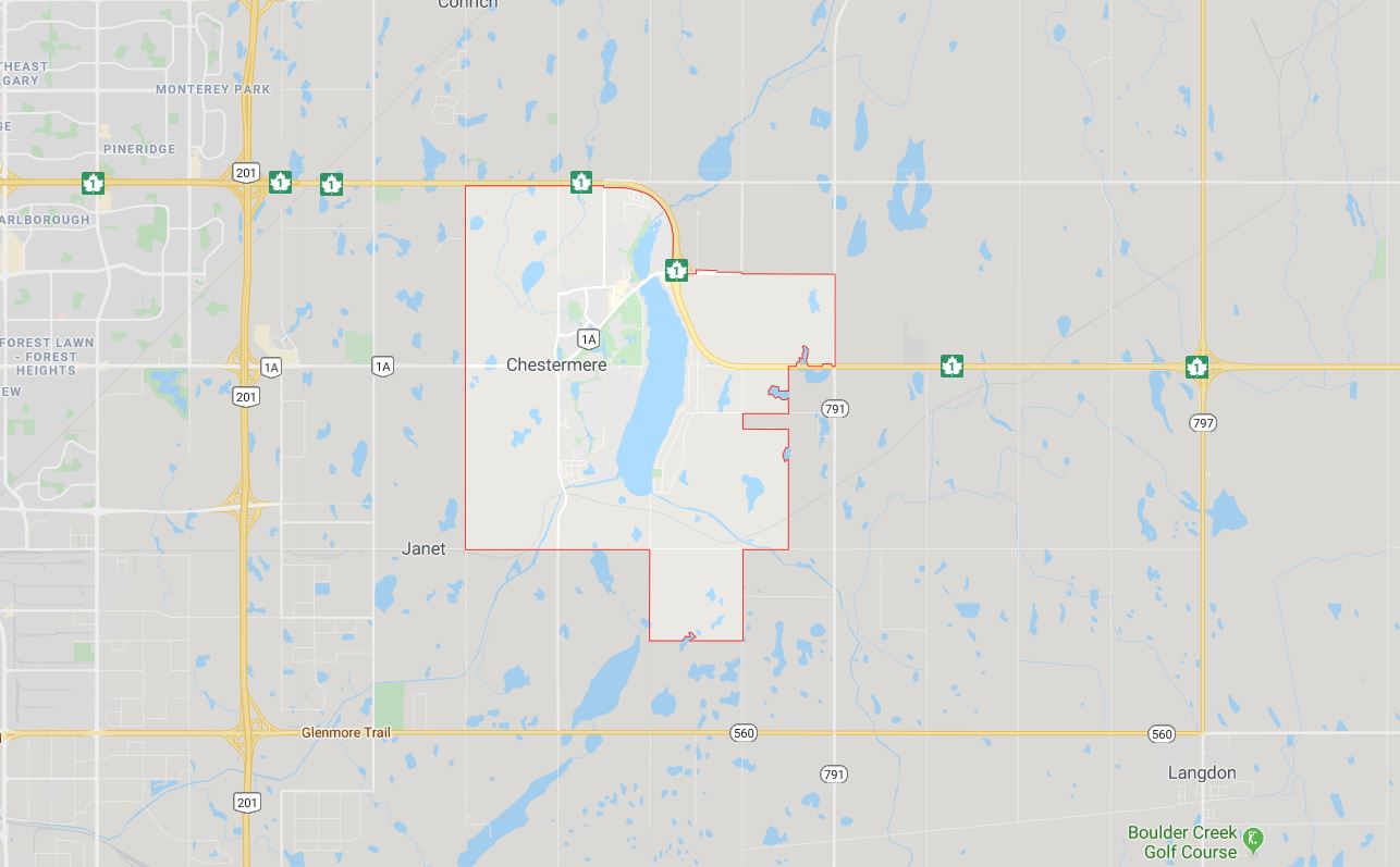 Google Map of Chestermere, AB