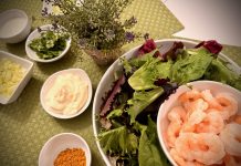 Curried Shrimp and Mixed Greens Salad