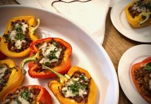 Stuffed Red and Yellow Bell Peppers