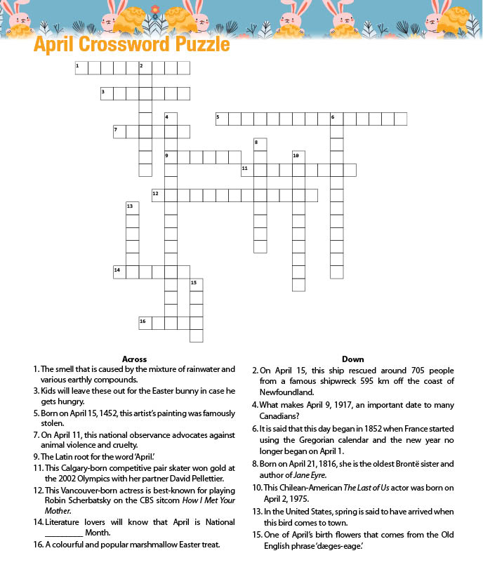 Crossword April 13, Puzzles